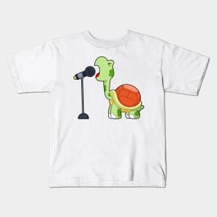 Turtle Singer Microphone Music Kids T-Shirt